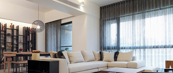 美的客廳專用家庭中央空調安裝效果圖