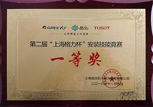 上海格力杯安装技能竞赛一等奖